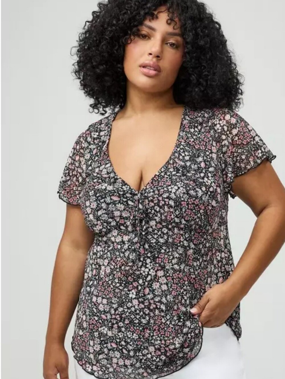 Torrid Ditzy Print Mesh Top. Like New. 00 (10)